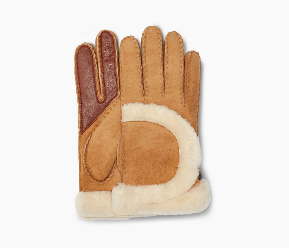 Ugg Gloves Canada - Ugg Women's Sheepskin Exposed Seam Brown